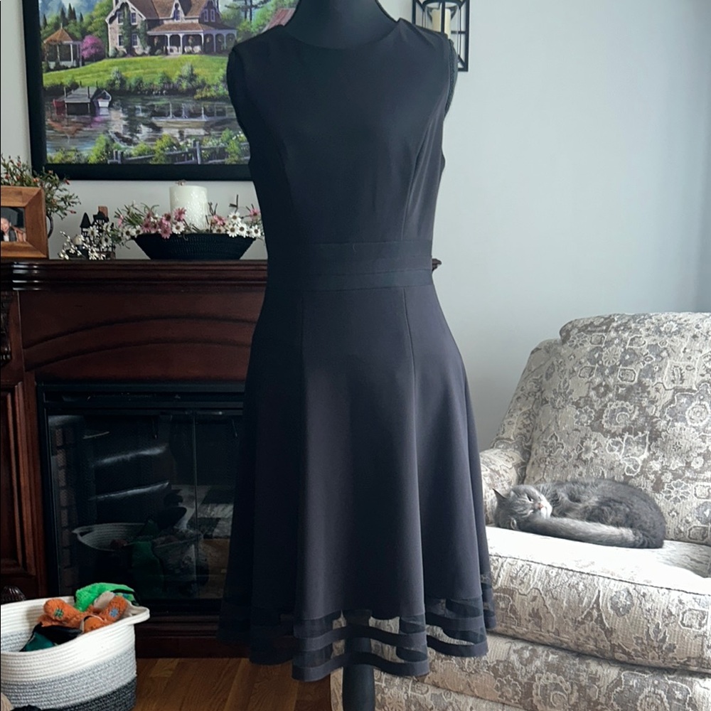 White House Black Market Elegant Black Midi Dress
